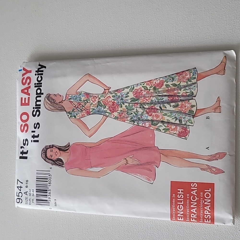 1995 Simplicity Misses Dress in two lengths Sewing Pattern Sz 6-16